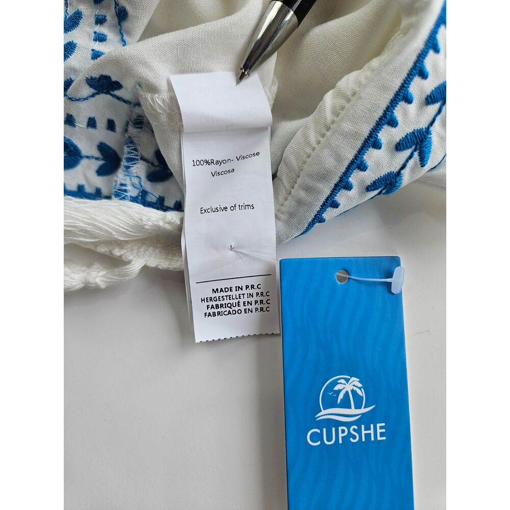 NWT Cupshe Swimsuit Coverup Beachy Boho Fringe 100 Viscose Large - Picture 10 of 12